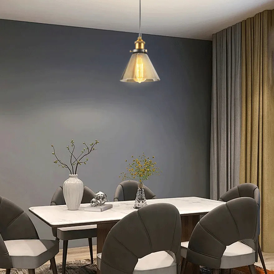 Vintage Industrial Glass Pendant Lighting for Dining Room