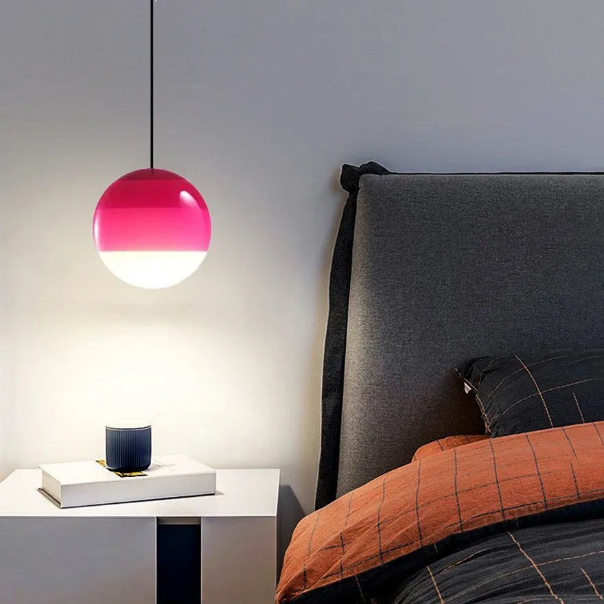 Colour Gradient spherical Glass Pendant Light for Restaurant