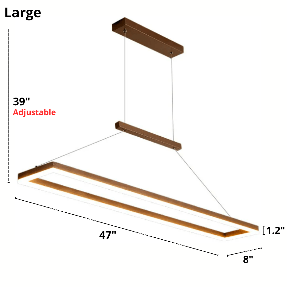 Line Rectangular Pendant Ceiling Lights for Dining Room