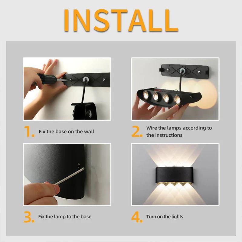 LED Wall Lights Outdoor Waterproof for Garden