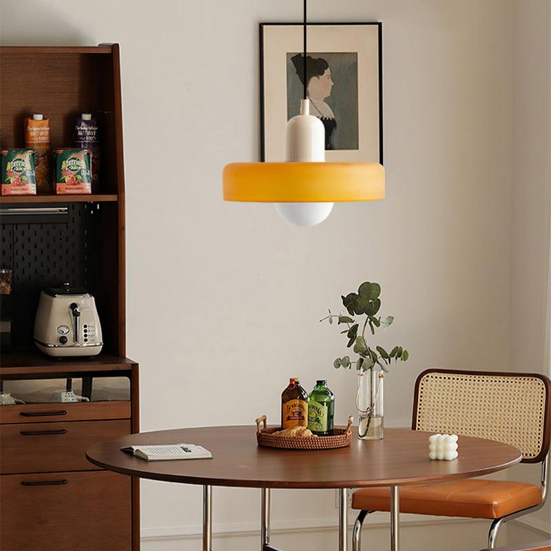 Nordic Cream Stained Glass Pendant Lighting for Dining Room