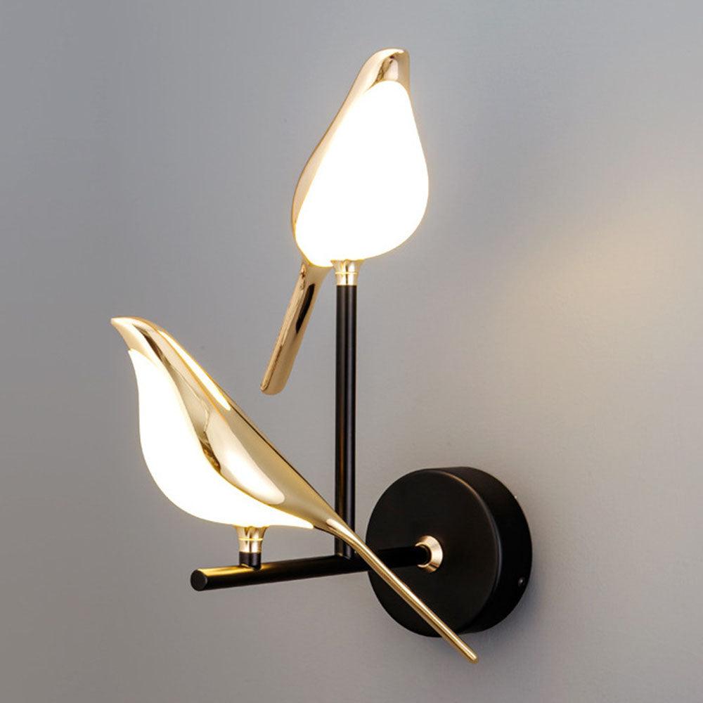 Luxe Gold Bird Wall Light for Bedroom