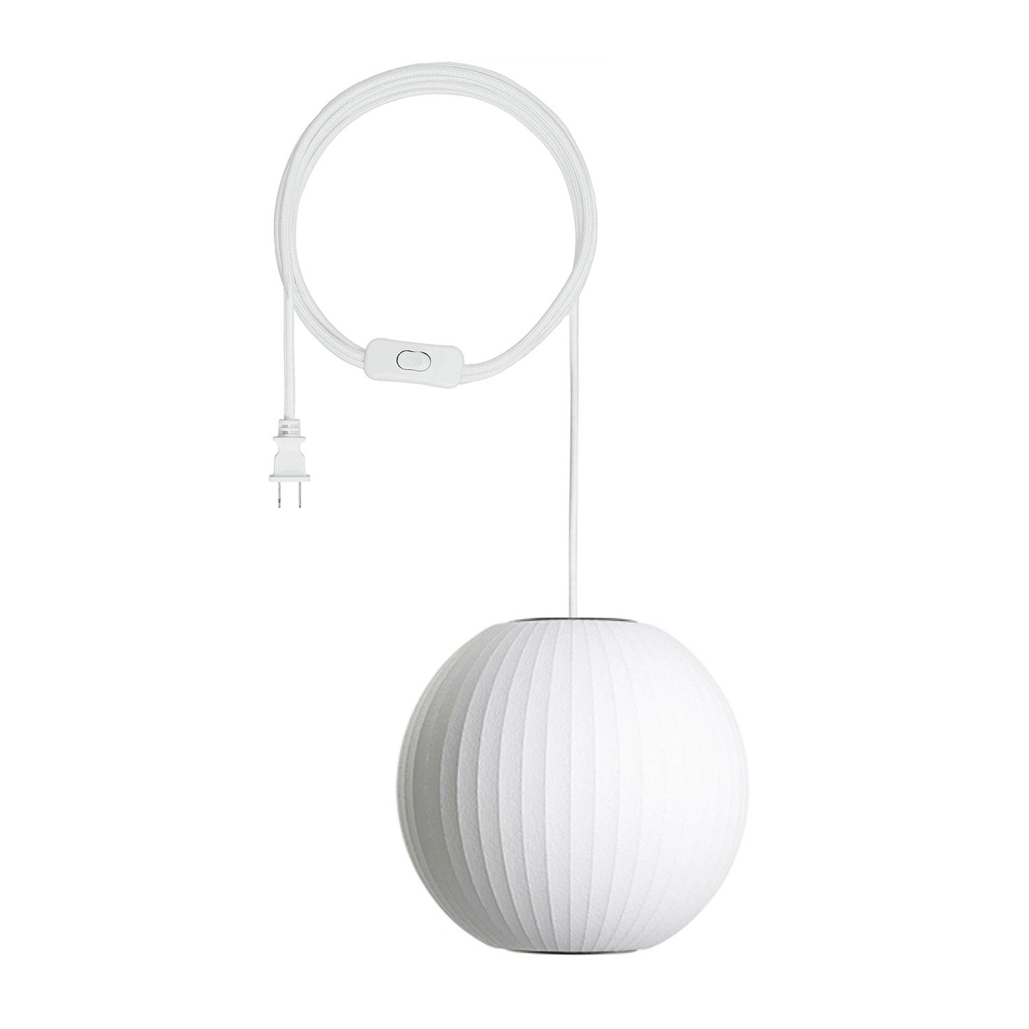 Modern White Bubble Fabric Pendant Light