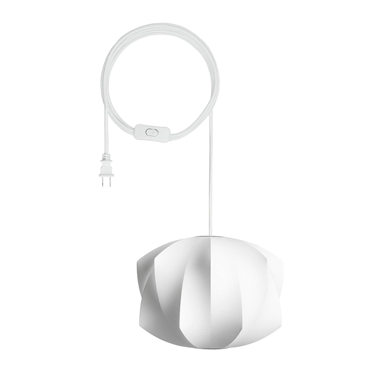 Modern White Bubble Fabric Pendant Light