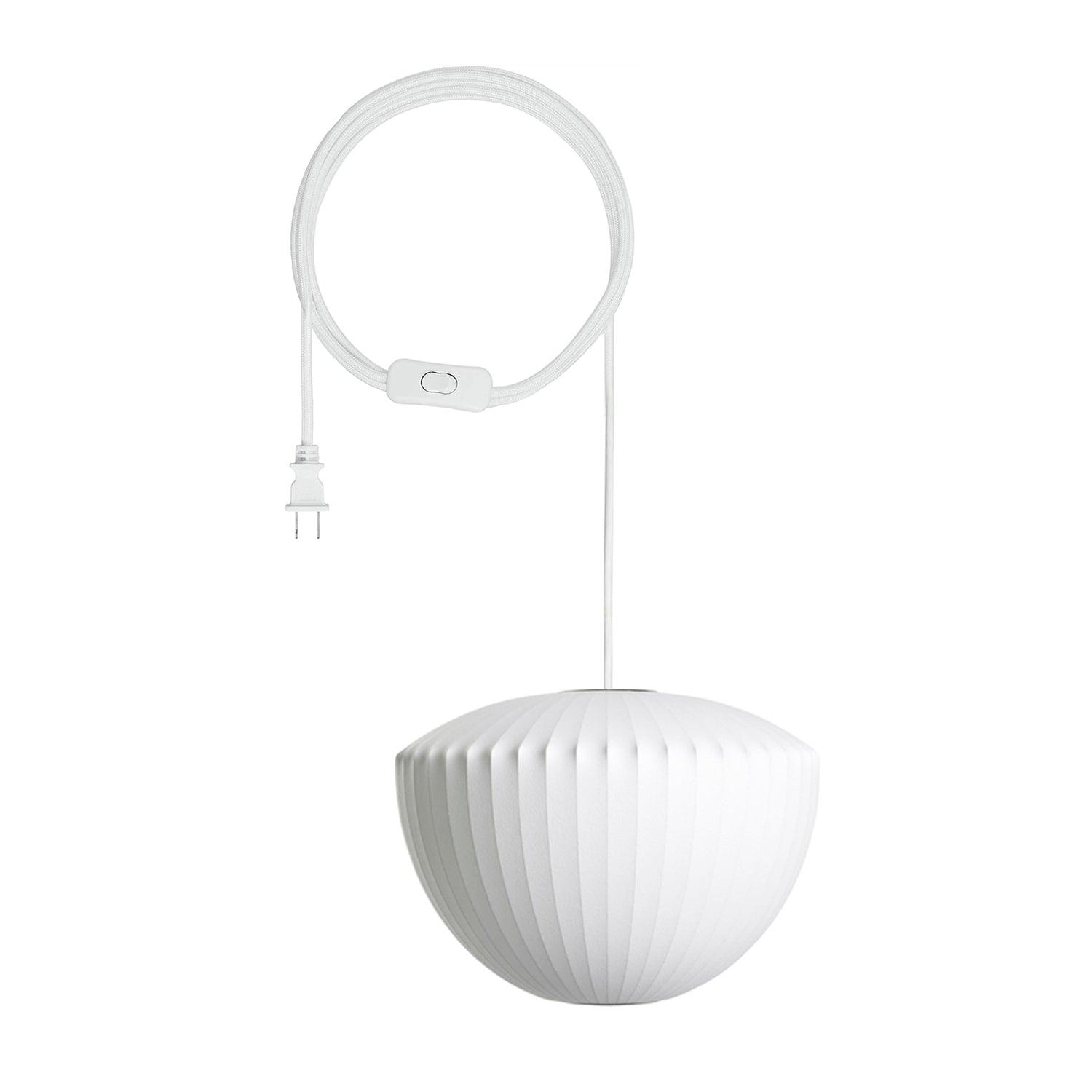 Modern White Bubble Fabric Pendant Light