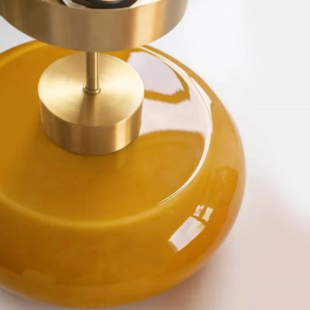 Bauhaus Orange Glass LED Semi Flush Ceiling Light for Bedroom