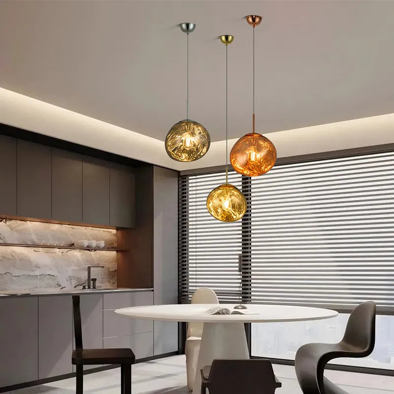Modern Lava Glass Pendant Light for Dining Room