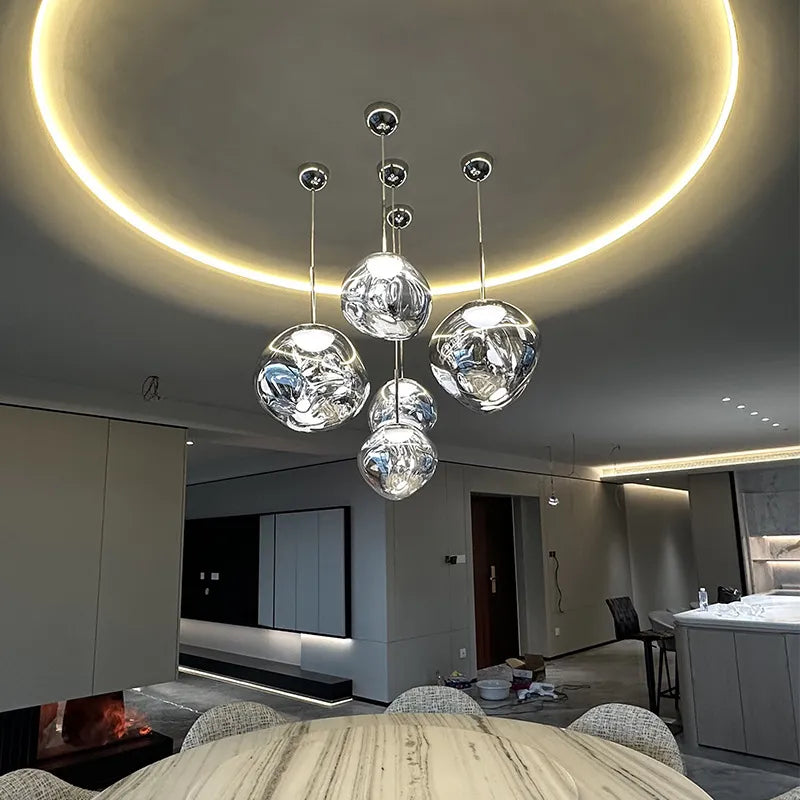 Modern Lava Glass Pendant Light for Dining Room