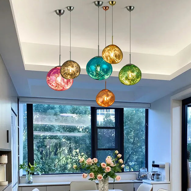 Modern Lava Glass Pendant Light for Dining Room