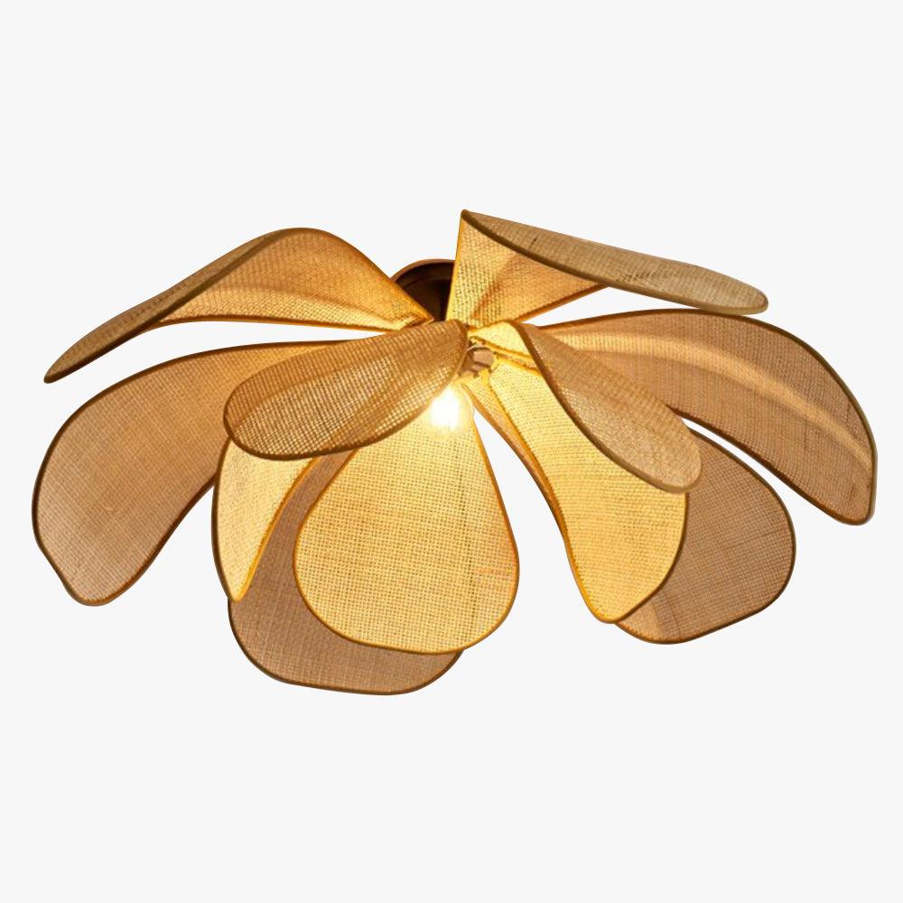 Handcrafted Rattan Petal Pendant Light for Dining Room
