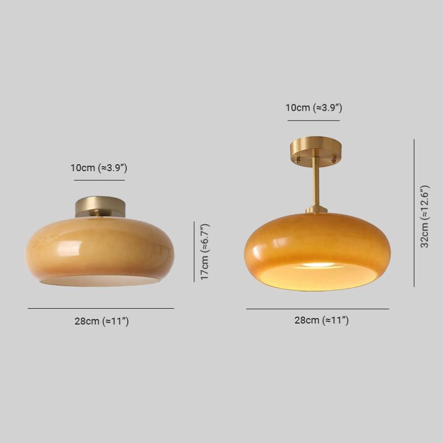 Vintage Persimmon Glass Pendant Light for Corridor