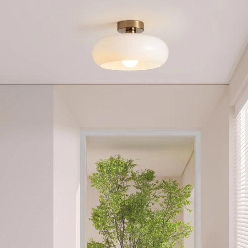 Vintage Persimmon Glass Pendant Light for Corridor