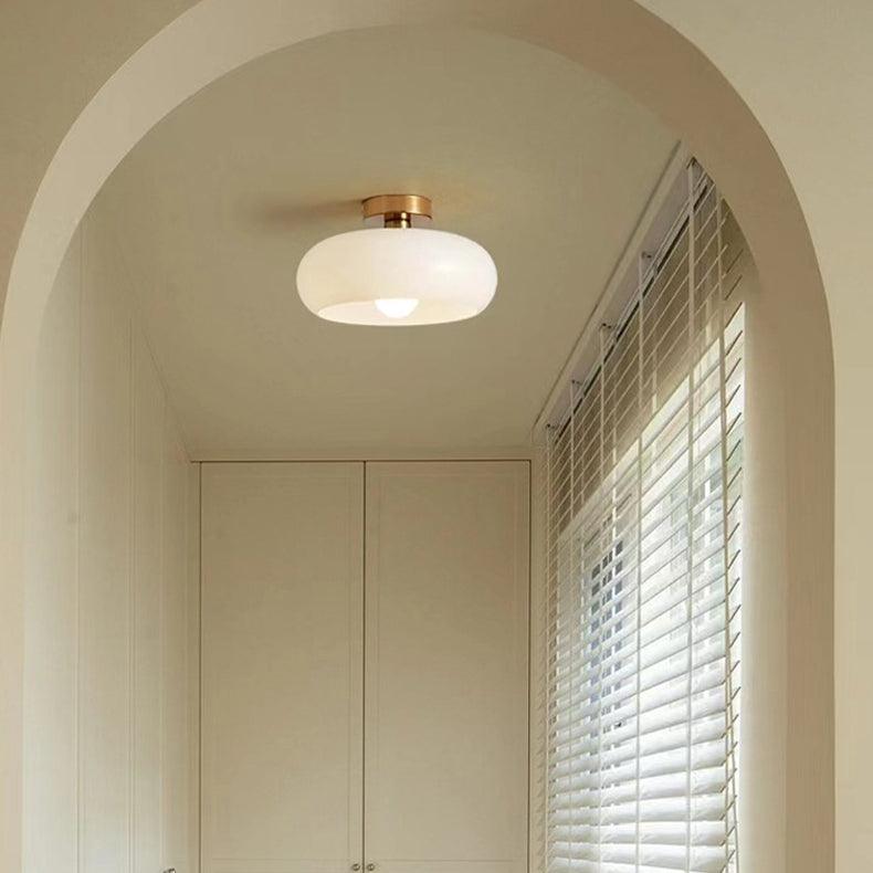 Vintage Persimmon Glass Pendant Light for Corridor