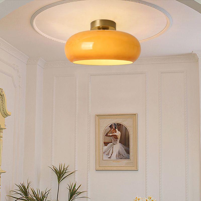 Vintage Persimmon Glass Pendant Light for Corridor
