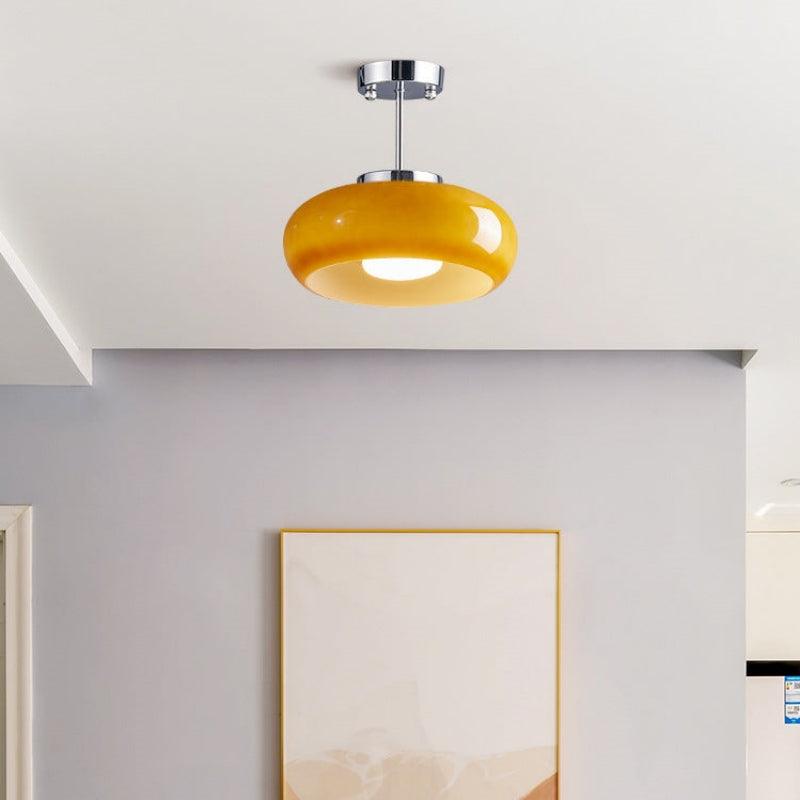 Vintage Persimmon Glass Pendant Light for Corridor