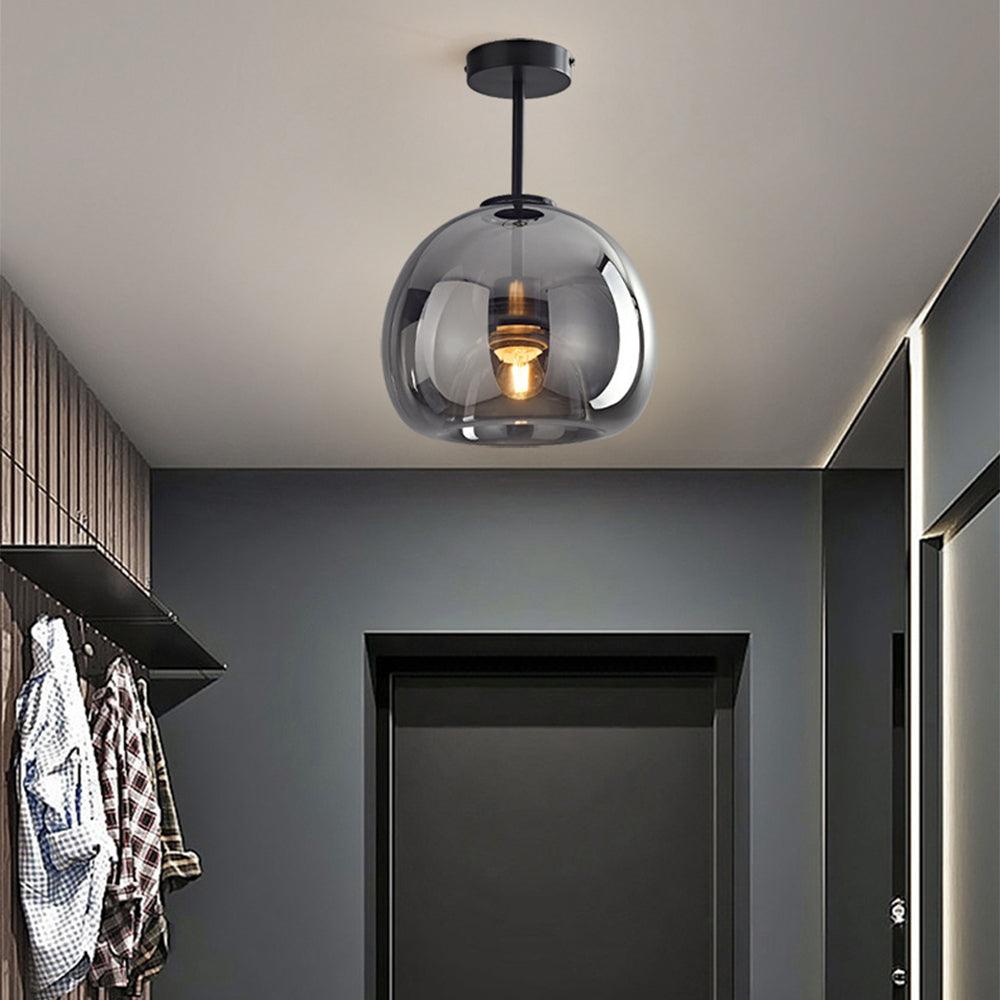 Nordic Glass Semi Flush Mount Ceiling Light for Hallway