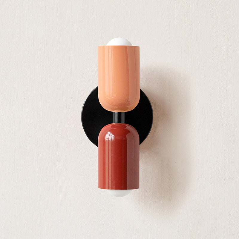 Colorful Minimalist Two-Bulb Wall Sconce