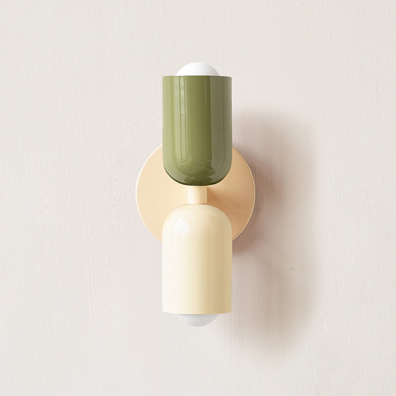 Colorful Minimalist Two-Bulb Wall Sconce