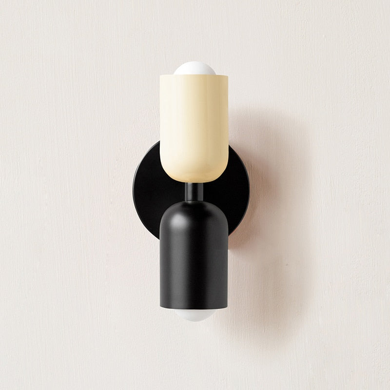 Colorful Minimalist Two-Bulb Wall Sconce