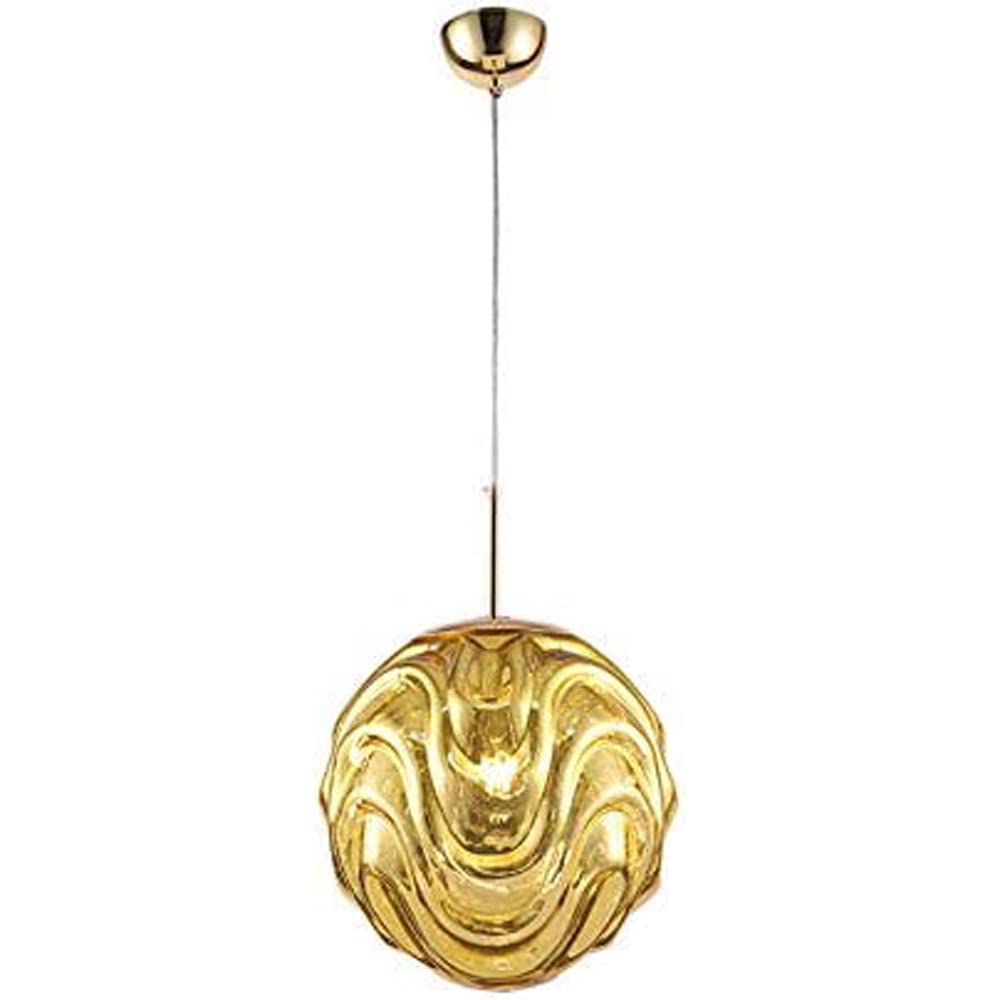 Colorful Wavy Pattern Spherical Glass Pendant Light