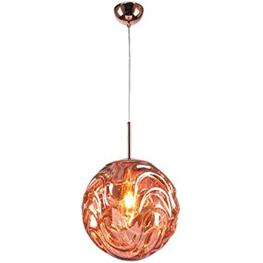 Colorful Wavy Pattern Spherical Glass Pendant Light