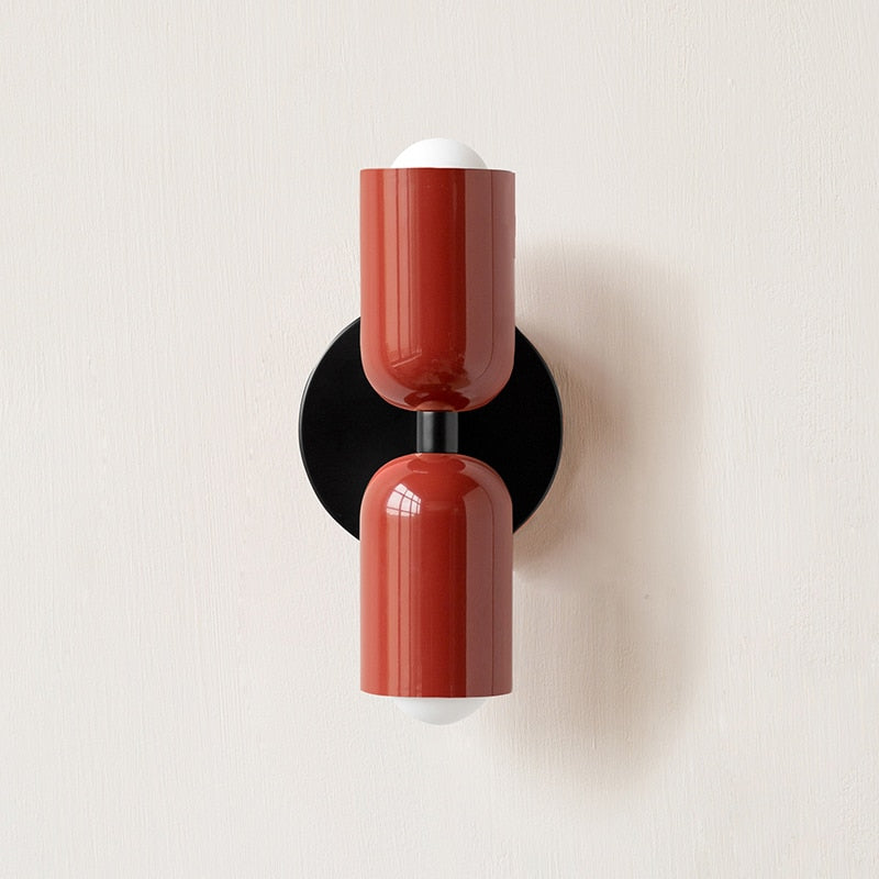 Colorful Minimalist Two-Bulb Wall Sconce