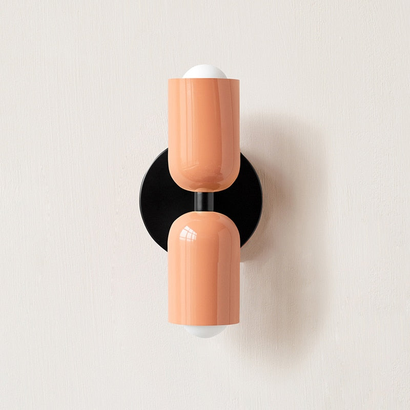 Colorful Minimalist Two-Bulb Wall Sconce