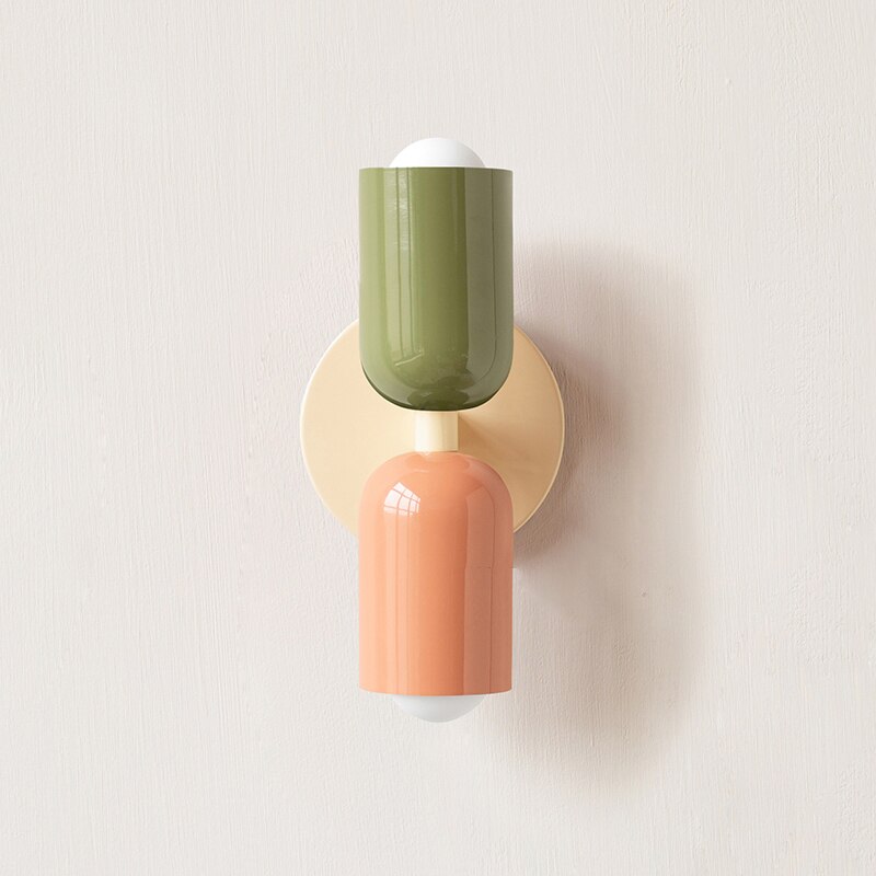 Colorful Minimalist Two-Bulb Wall Sconce