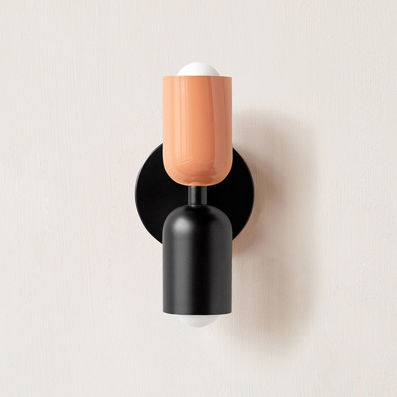 Colorful Minimalist Two-Bulb Wall Sconce