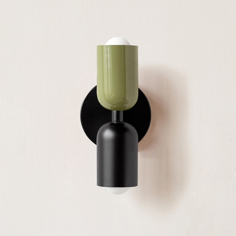 Colorful Minimalist Two-Bulb Wall Sconce