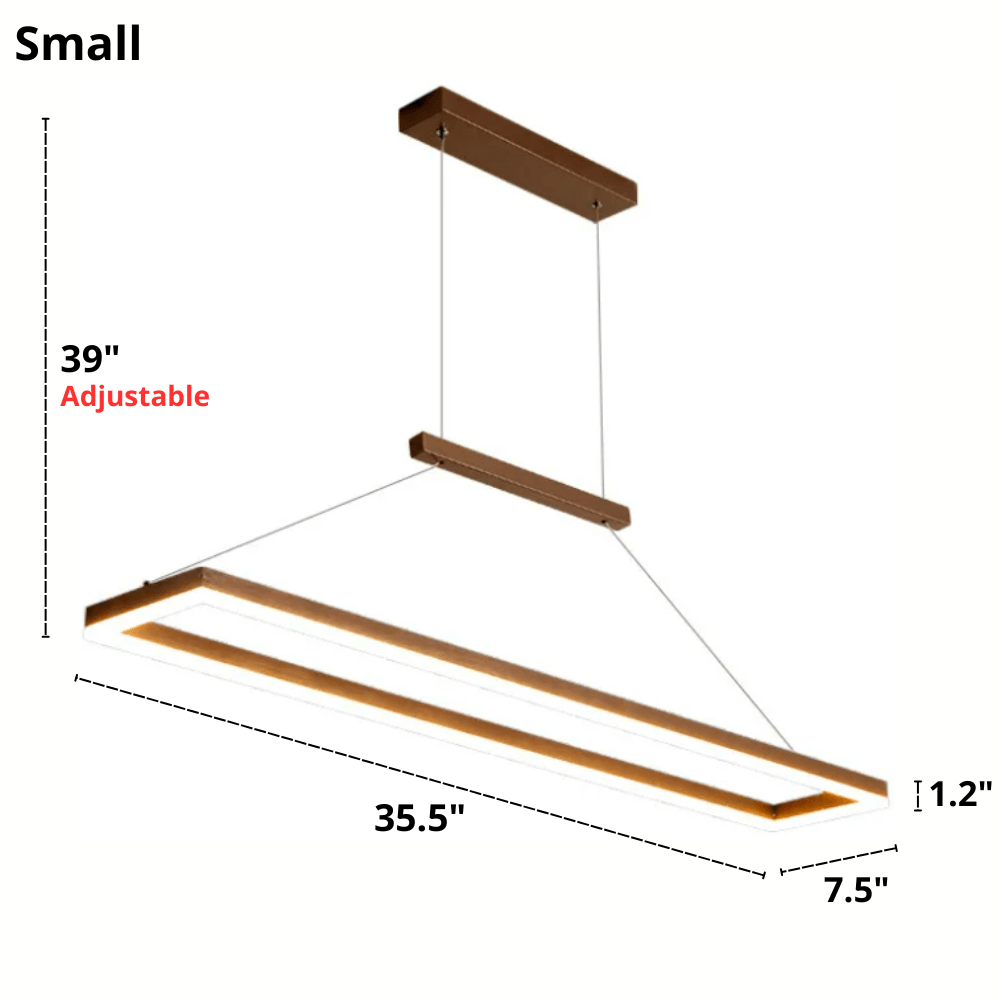Line Rectangular Pendant Ceiling Lights for Dining Room