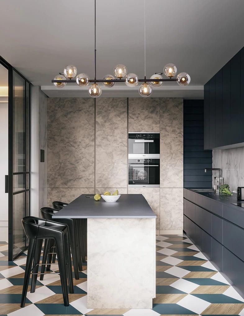 Modern Glass Globe Pendant Light for Kitchen Island