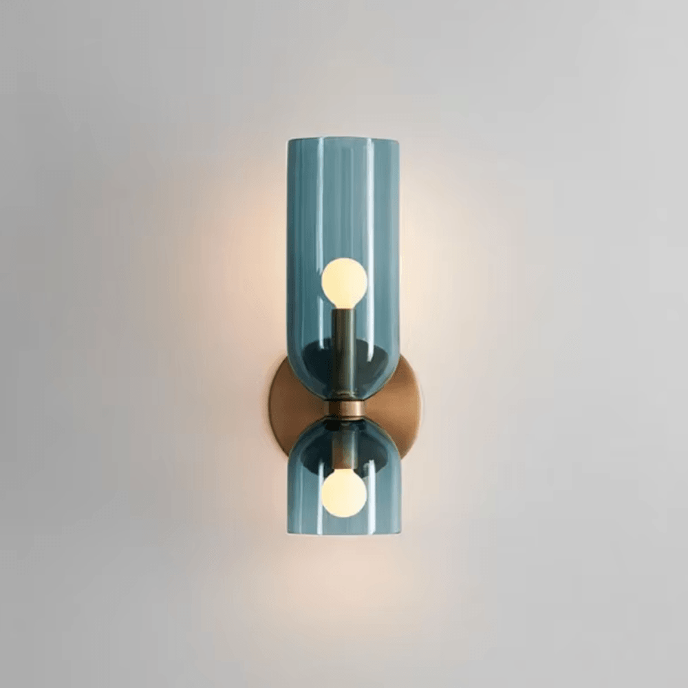 Brass and Glass Up and Down Wall Lighting