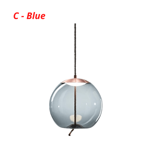 Post Modern Jute Rope Multi Light Glass Pendant
