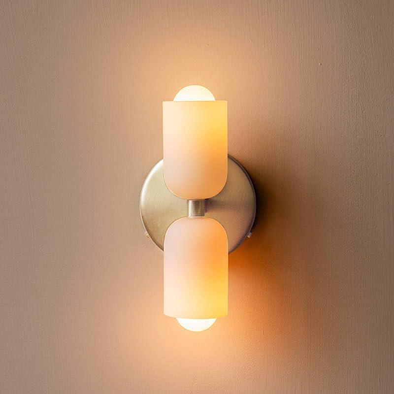 Cream Double Glass Inside Wall Lights