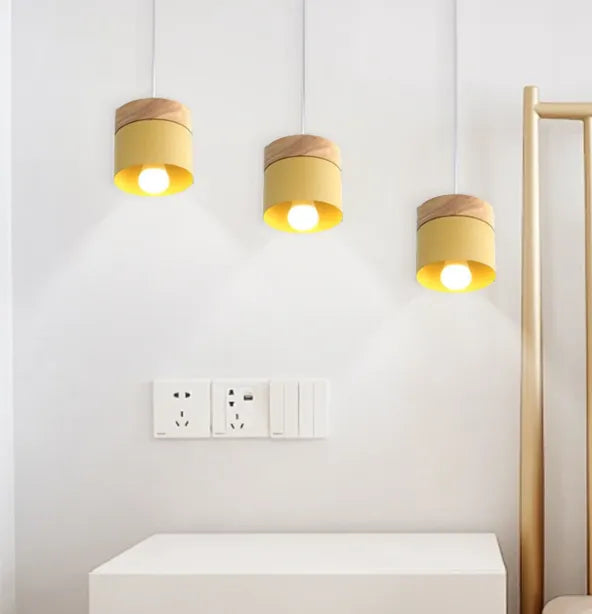Nordic Macaron Wood Pendant Light for Dining Room