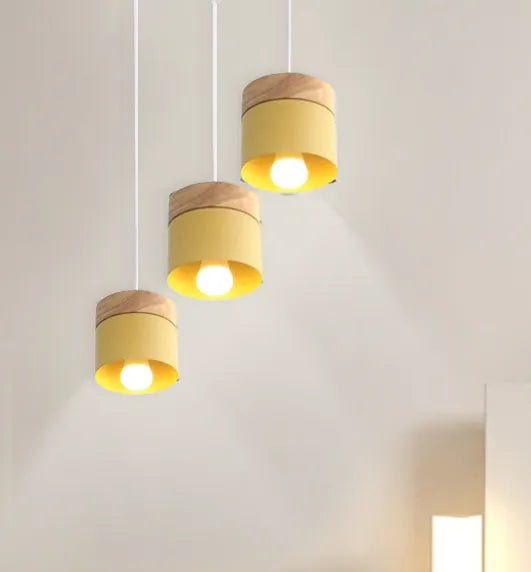 Nordic Macaron Wood Pendant Light for Dining Room