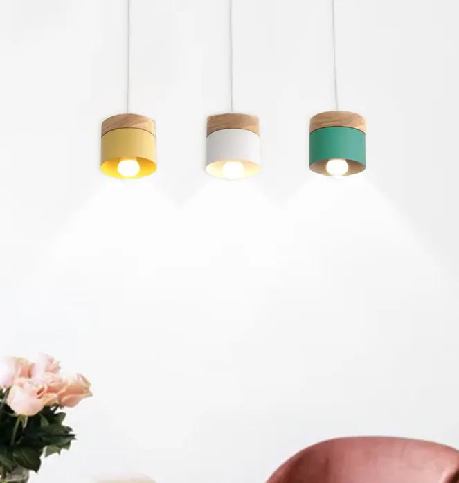 Nordic Macaron Wood Pendant Light for Dining Room
