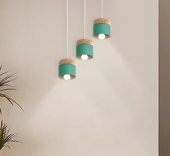 Nordic Macaron Wood Pendant Light for Dining Room