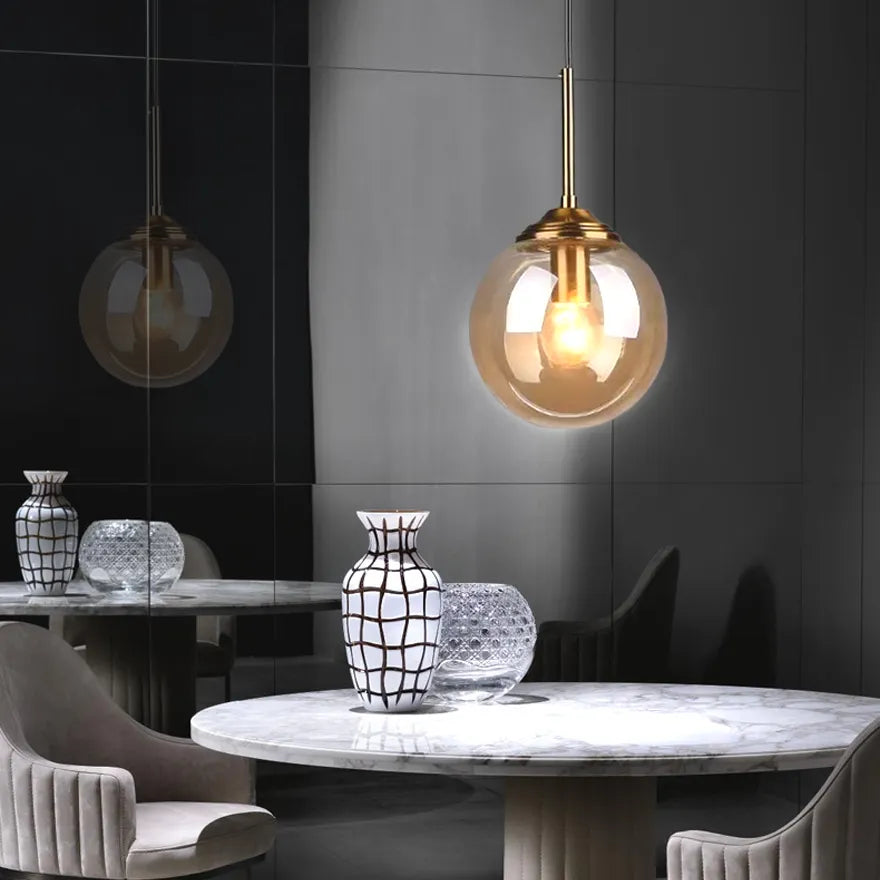 Nordic Globe Glass Pendant Light for Dining Room