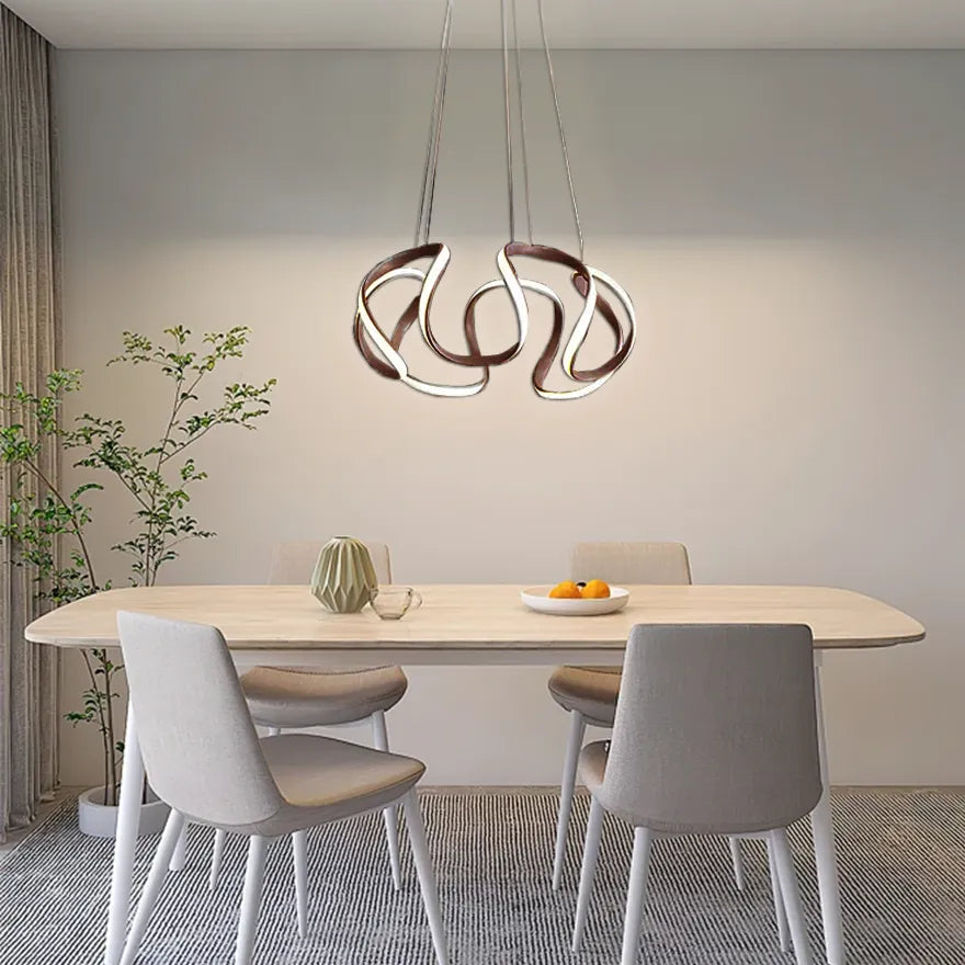 Modern Ribbon Pendant Light Fitting for Dining Room