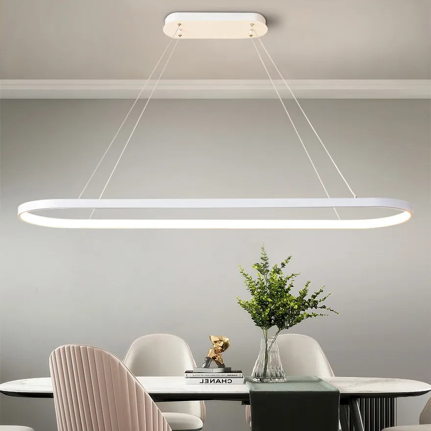 Adjustable Modern Oval Pendant Light for Dining Room