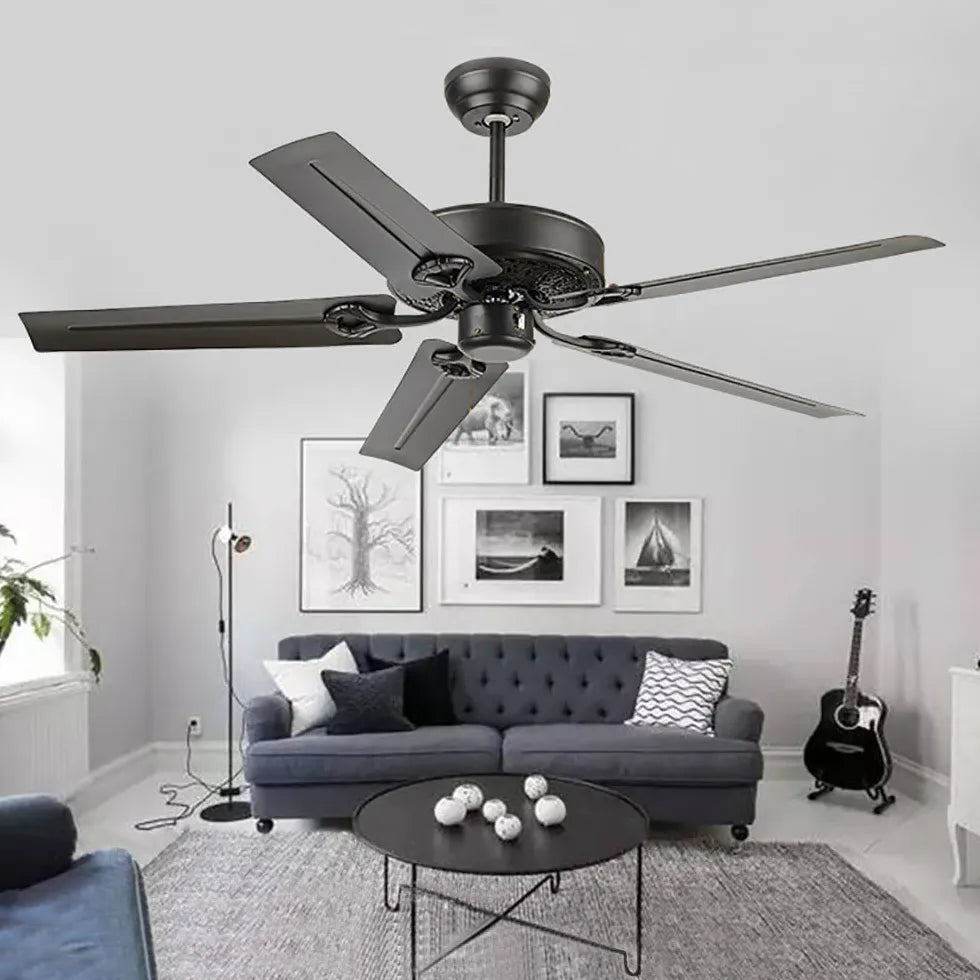 Black Five-Blade Office Industrial Ceiling Fan