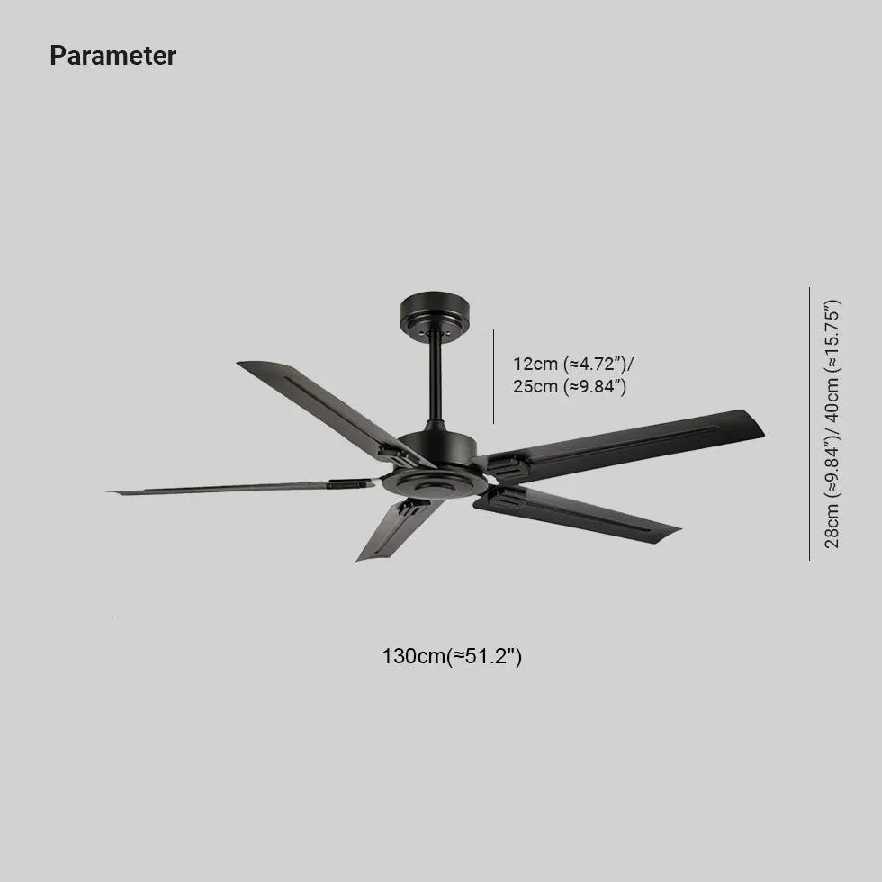 Black Five-Blade Office Industrial Ceiling Fan