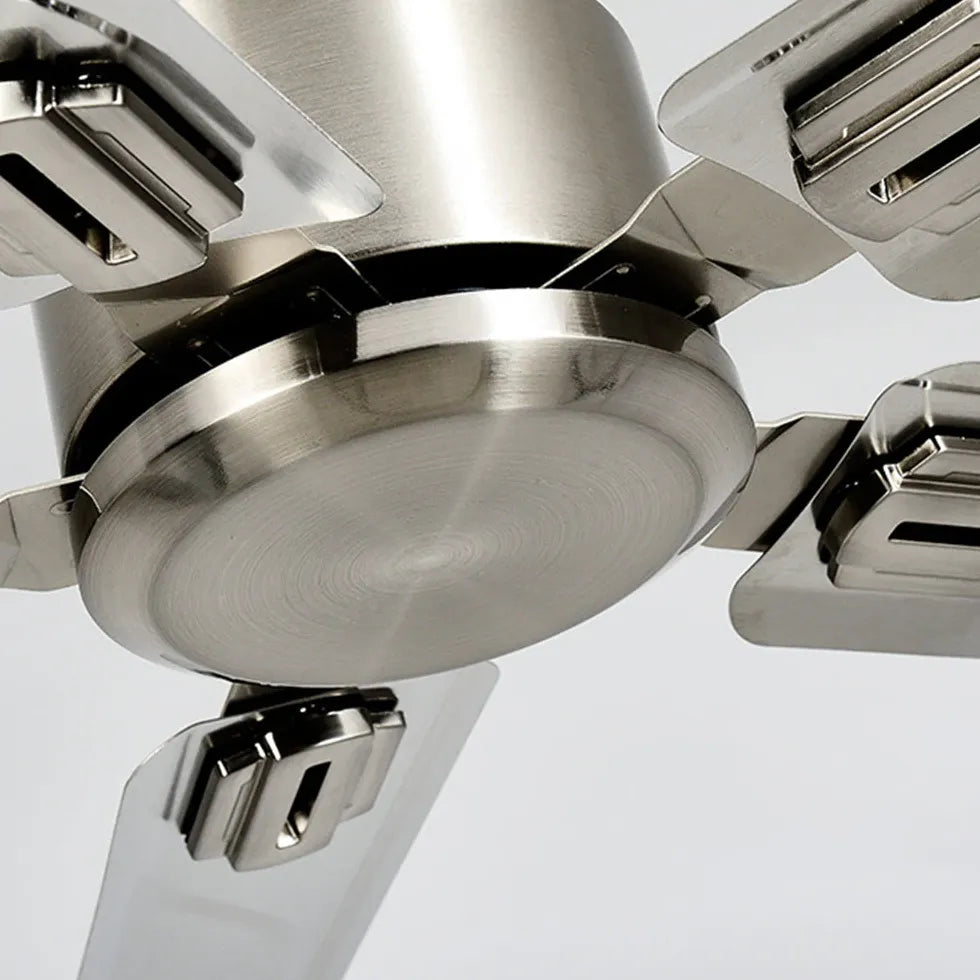 Silver Five-Blade Metallic Industrial Ceiling Fan