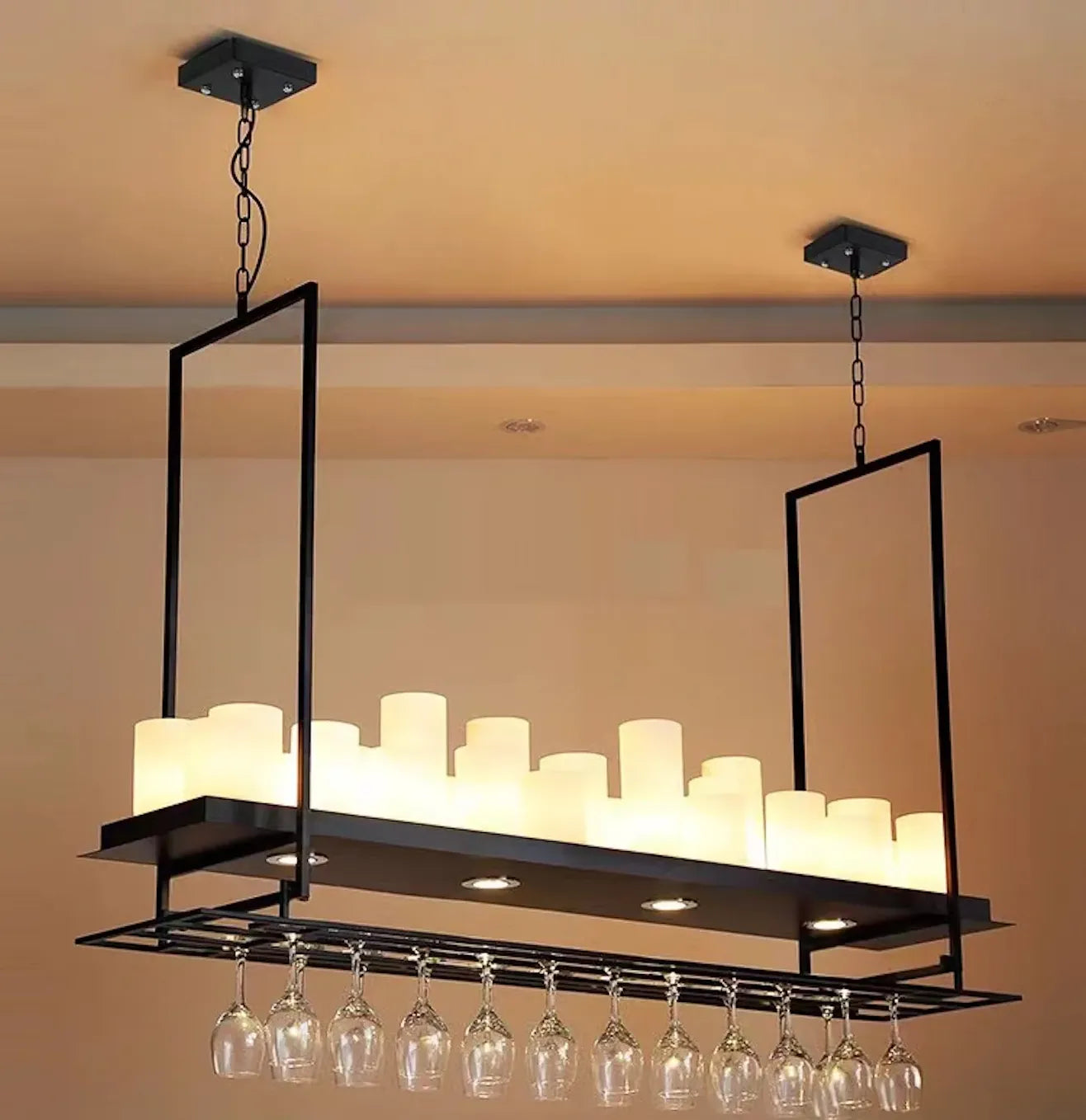 Candle Holder Black Kitchen Pendant Light