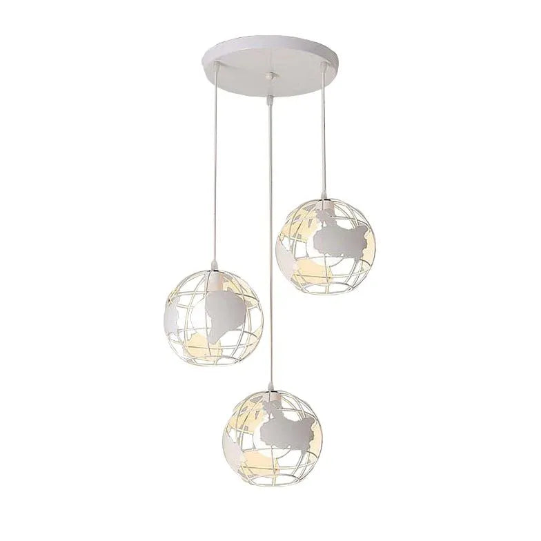 Globe-Shaped Black Frame Kitchen Pendant Light