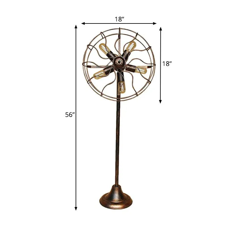 Fan-Shaped Vintage Industrial Style Floor Lamp