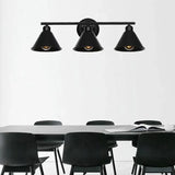 Three headed Iron Industrial Black Wall Lamps