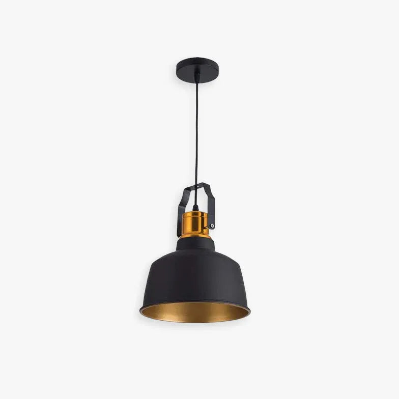 Black Shade with Gold Interior Industrial Pendant Light